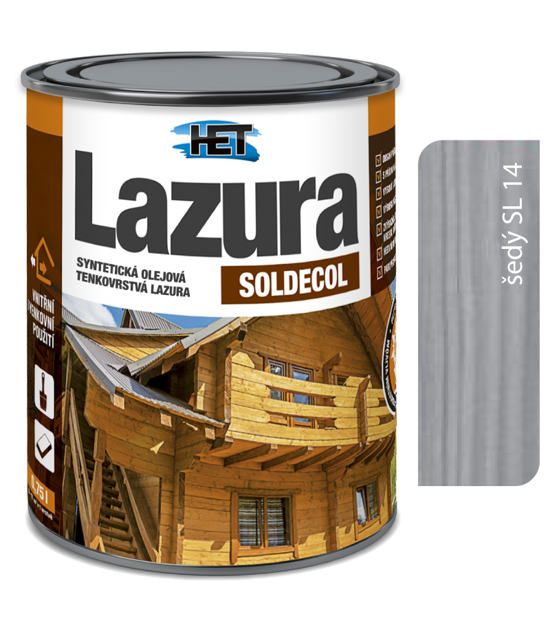 Het Soldecol lazúra SL14 šedý 2