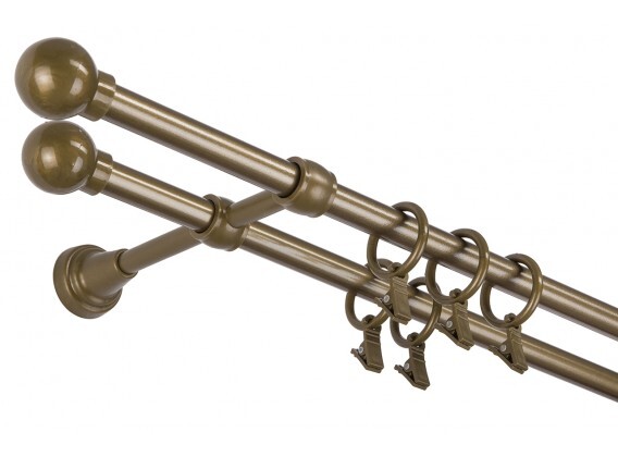 Garniža komplet 160cm 25mm II žabky zlatá antik