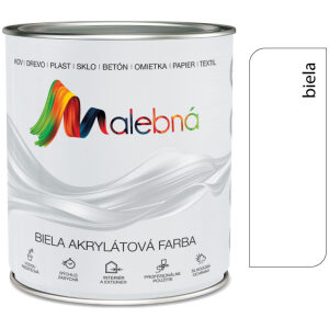 Malebná 0100 biela - Vrchná akrylátová pololesklá farba 0