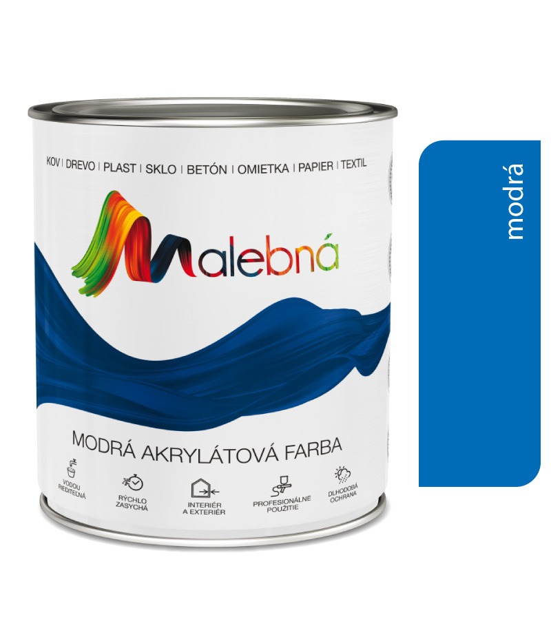 Malebná 0452 modrá - Vrchná akrylátová pololesklá farba 0