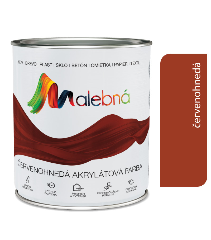 Malebná 0830 červenohnedá - Vrchná akrylátová pololesklá farba 0