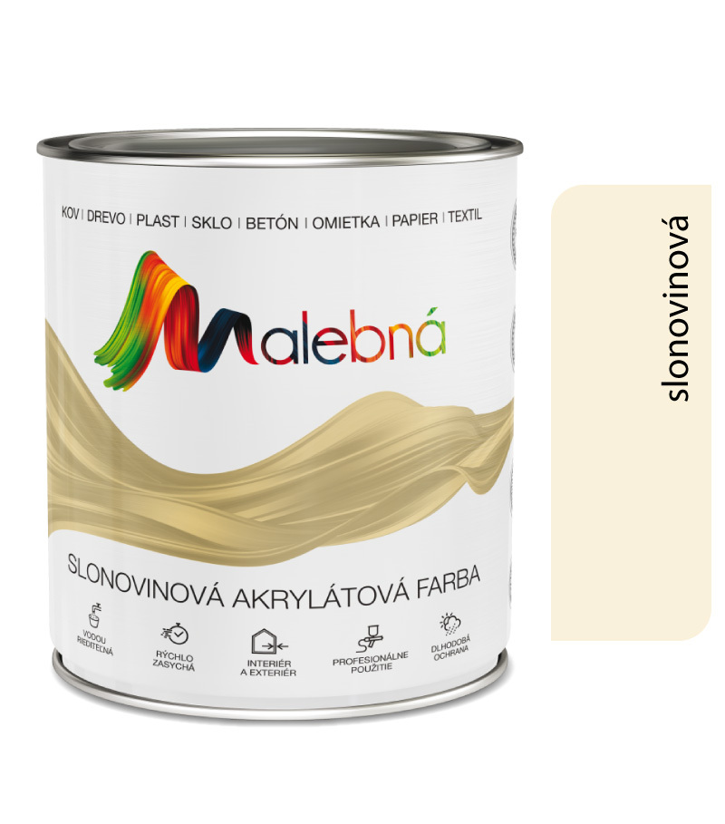 Malebná 0602 slonovinová - Vrchná akrylátová pololesklá farba 2