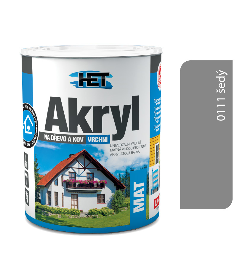 Het Akryl mat 0111 šedá 0