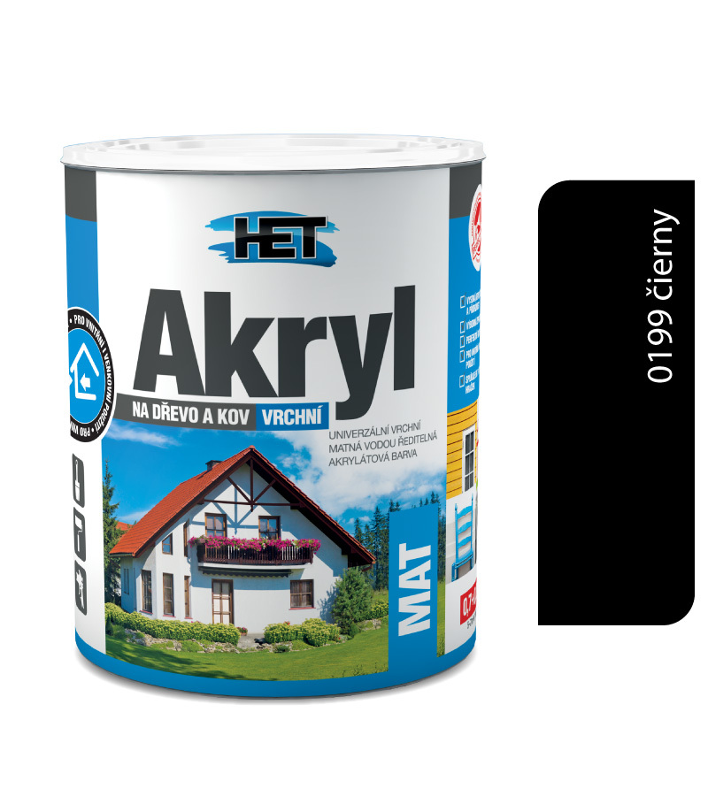 Het Akryl mat 0199 čierna 0