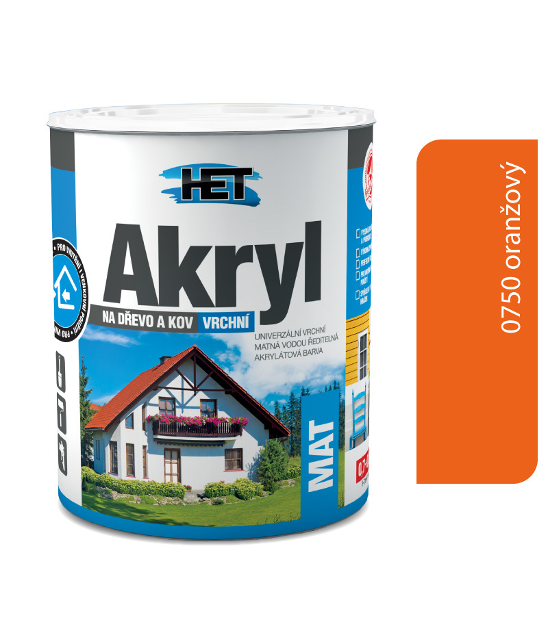 Het Akryl mat 0750 oranžová 0