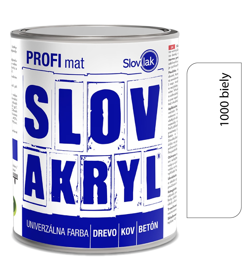 Slovakryl Profi Mat biely 0100/RAL 9003 0