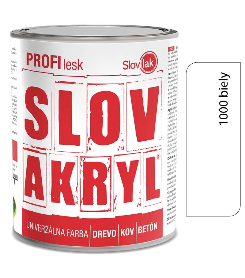 Slovakryl Profi Lesk biely 1000/RAL9003 0