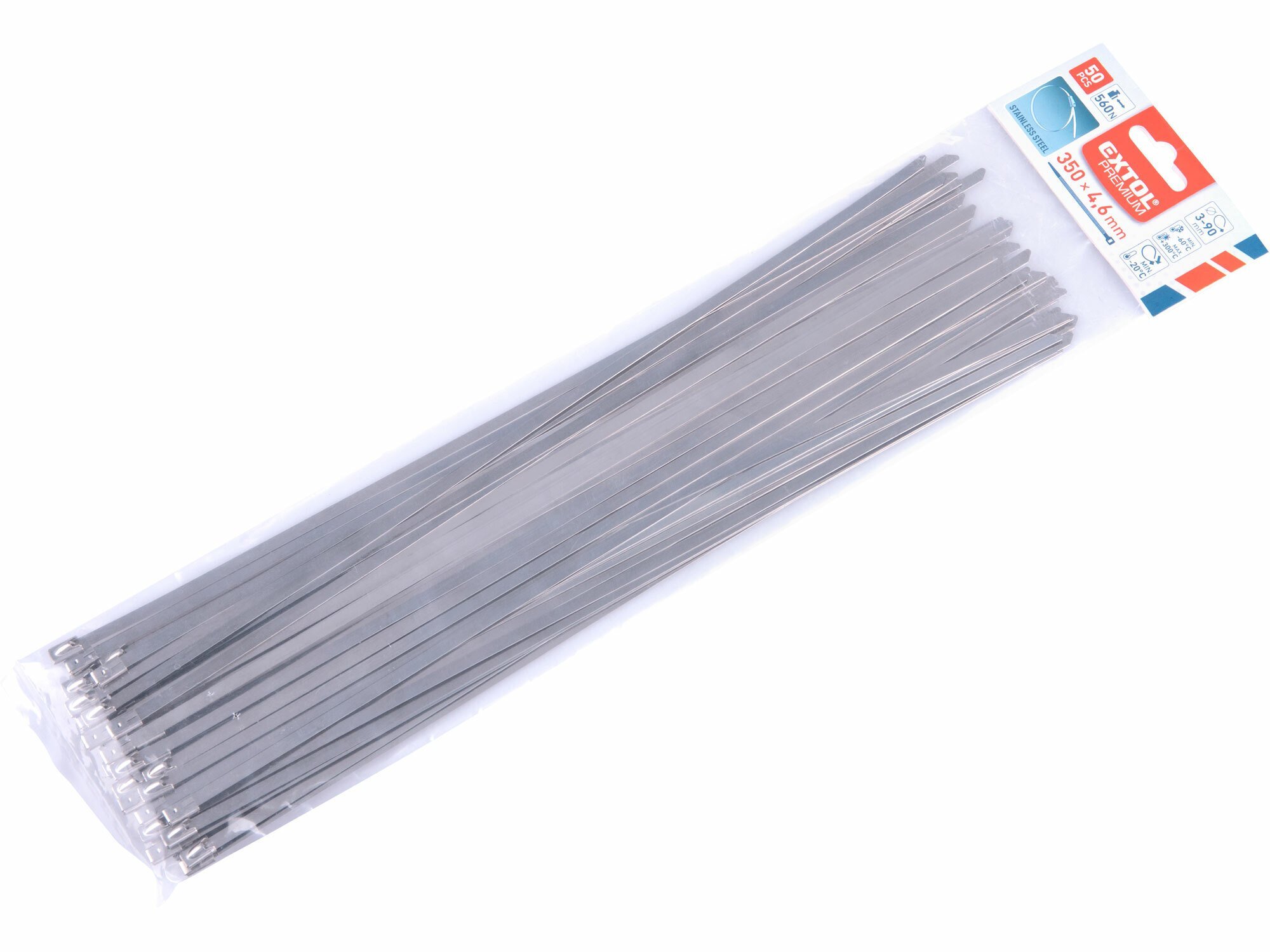 Extol Premium Pásky sťahovacie antikorové 4.6x350mm 50ks