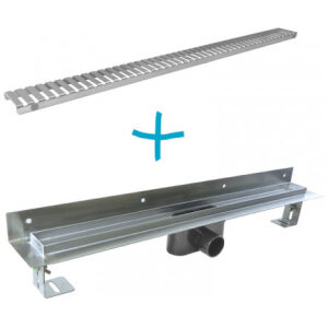 Žlab odtokový k stene 700x55mm s roštom nerez
