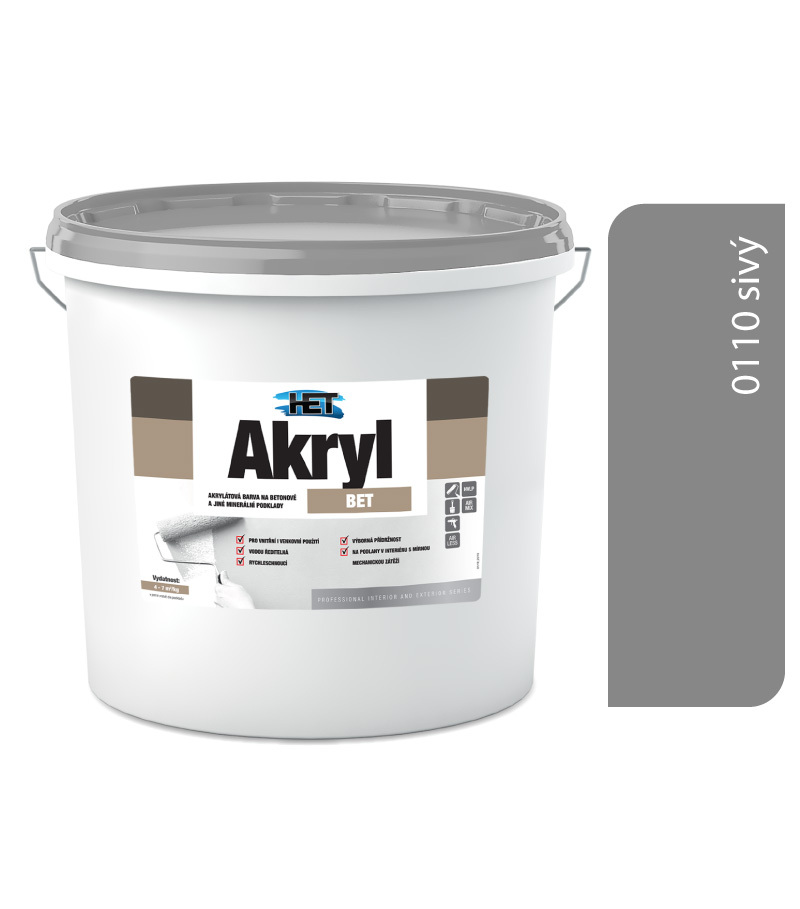 Het Akryl BET 0110 šedá 12kg Het Akryl BET 0110 šedá 12kg