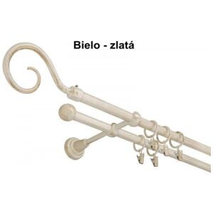 Garniža komplet 240cm 16mm II bielo-zlatá