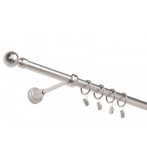 Garniža komplet 240cm 16mm I striebro-matná