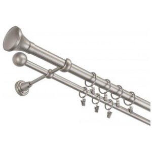 Garníža komplet 160cm 25mm II striebro matná