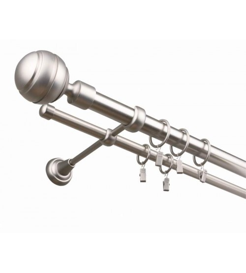 Garniža komplet 200cm 16mm II striebro matná