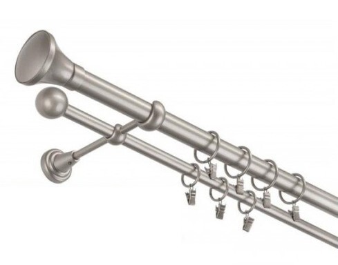 Garniža komplet 200cm 16mm II striebro matná