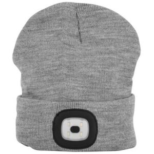 Strend Pro Čiapka LED šedá 4xSMD USB nabíjanie