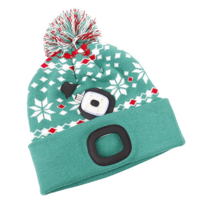 Čiapka Strend Pro X-mas zelená L 4xSMD LED 60lm