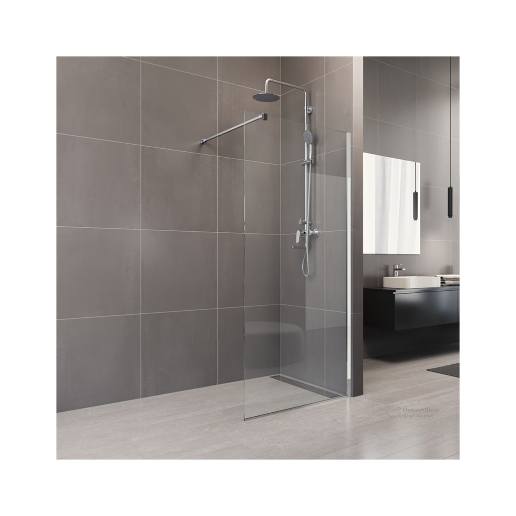 Stena sprchová Novea Walk in Black 100x200cm