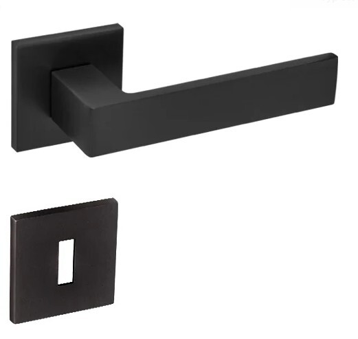 Kľučka čierna hranatá 2B komplet