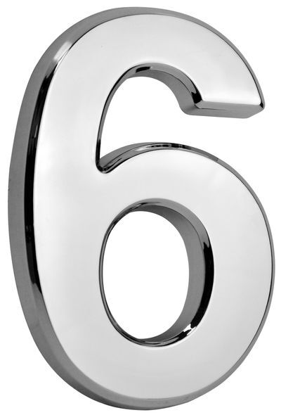 MagicHome Číslo domové `6` 70x100mm strieborné