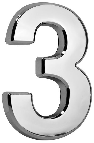 MagicHome Číslo domové `3` 70x100mm strieborné