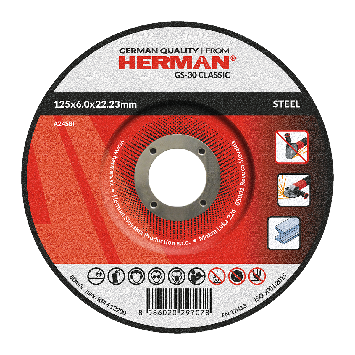 Kotúč brúsny oceľ GS-30 150x6