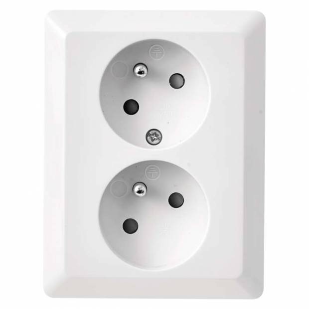 Dvojzásuvka French IP20 A6001.1
