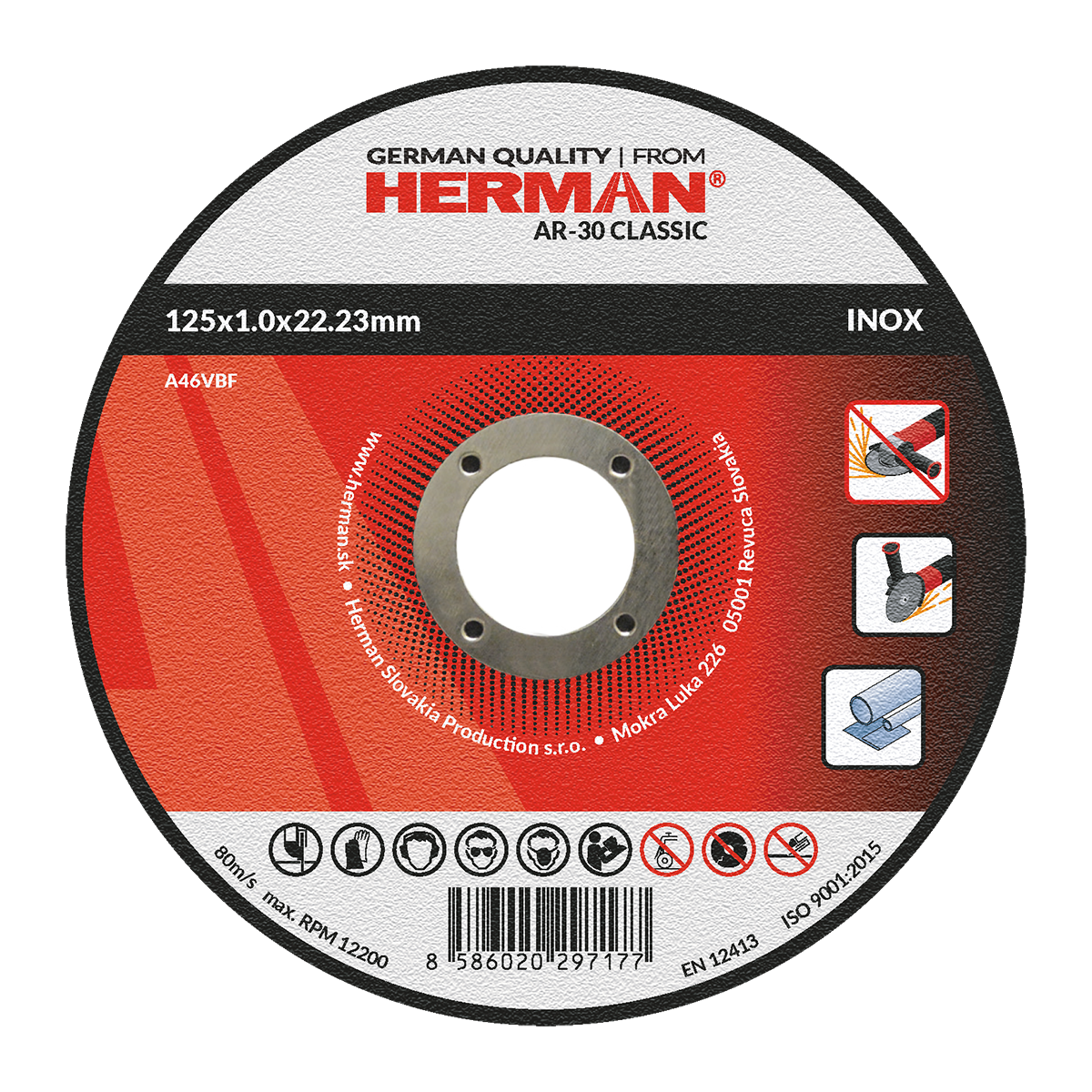 Kotúč rezný nerez AR-30 Classic 180x1.5x22.22mm