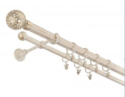 Garníža komplet 160cm 25mm II bielo-zlatá