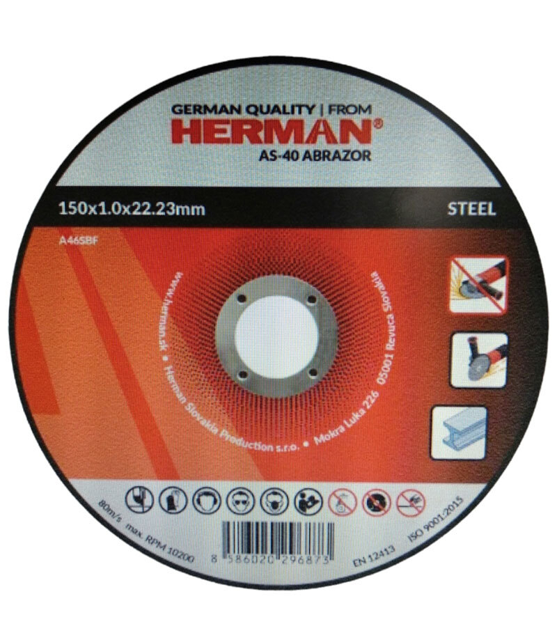 Kotúč rezný oceľ AS-40 Abrazor 150x1x22.23mm