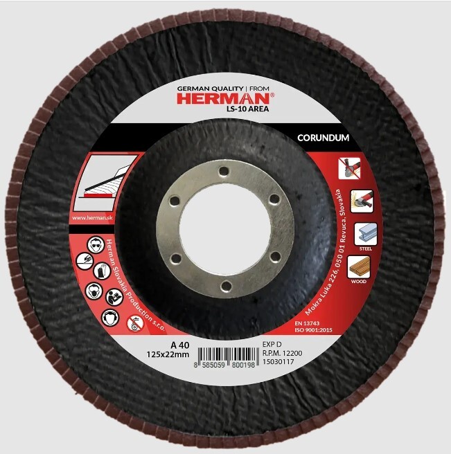 Kotúč Herman LS-10 oceľ 115mm/K60