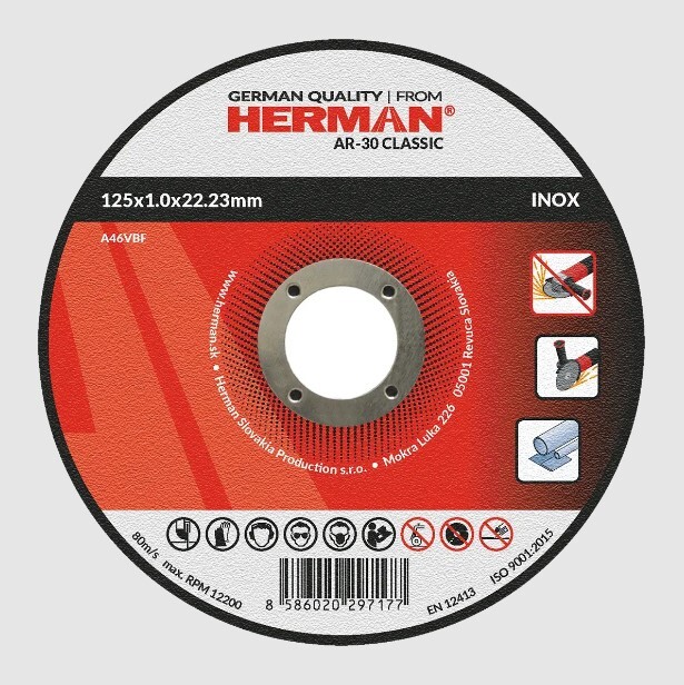 Kotúč rezný nerez AR-30 Classic 125x1.5x22.22mm