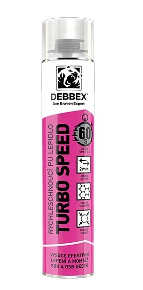 Debbex Rýchloschnúce PU lepidlo Turbo Speed pištolové 750ml