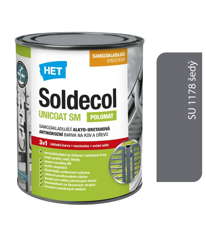 Het Soldecol Unicoat SM SU 1178 šedý 0