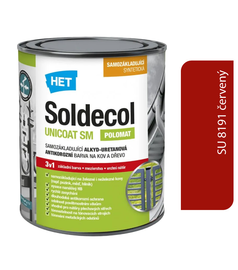 Het Soldecol Unicoat SM SU 8191 červený 2