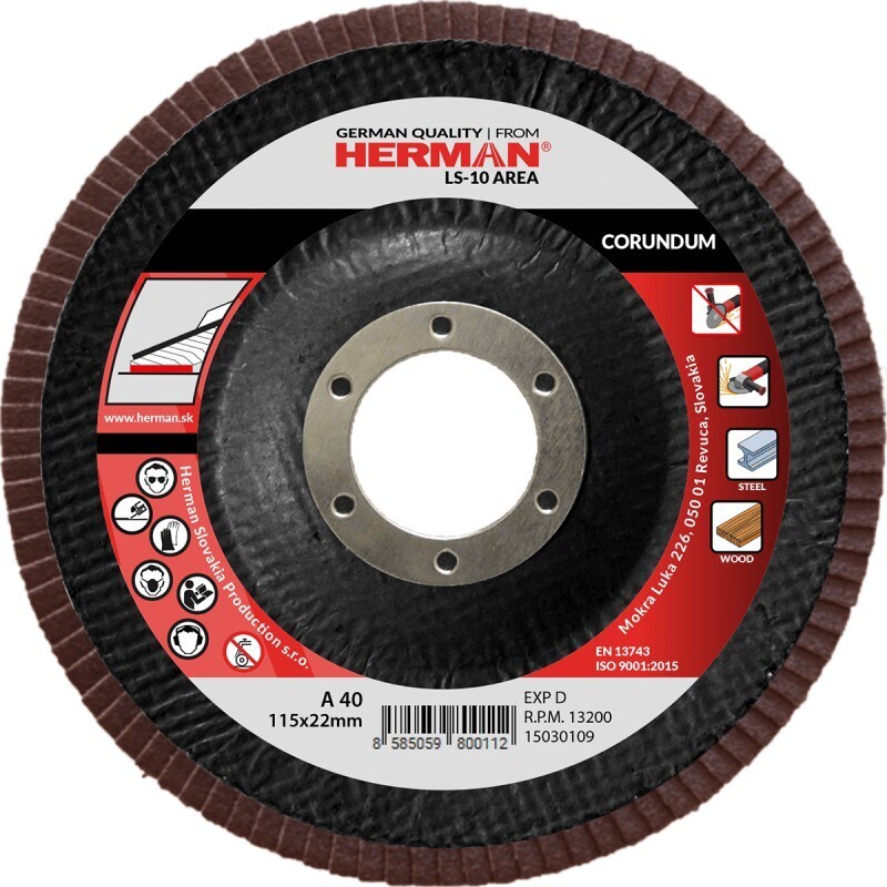 Kotúč lamelový Herman LS-10 oceľ 125mm/K120