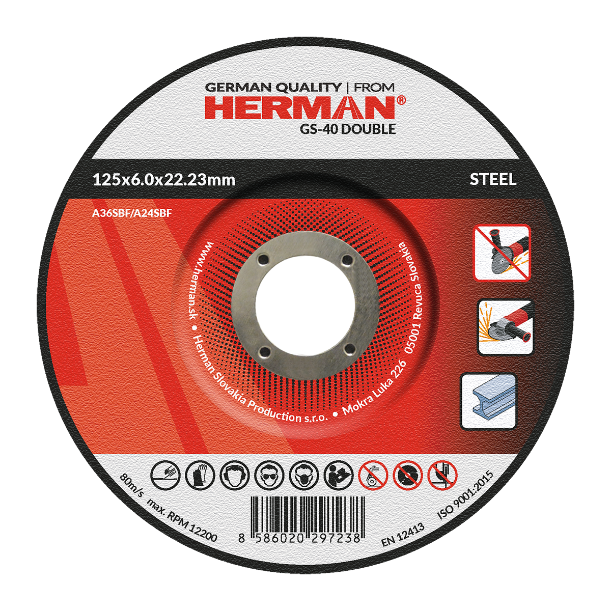 Kotúč brúsny oceľ GS-30 115x6