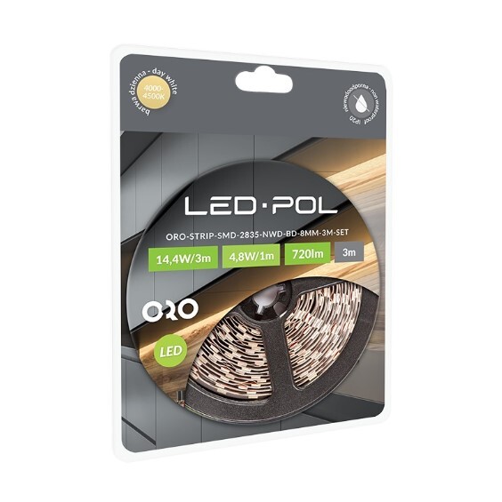 LED pás SMD 2835 NWD DW 8MM 3M SET