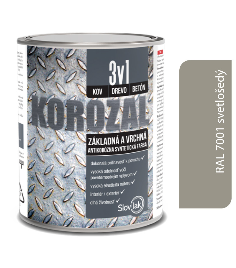 Korozal 3v1 RAL 7001 svetlošedý 0