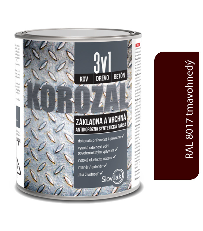 Korozal 3v1 RAL 8017 tmavohnedý 0