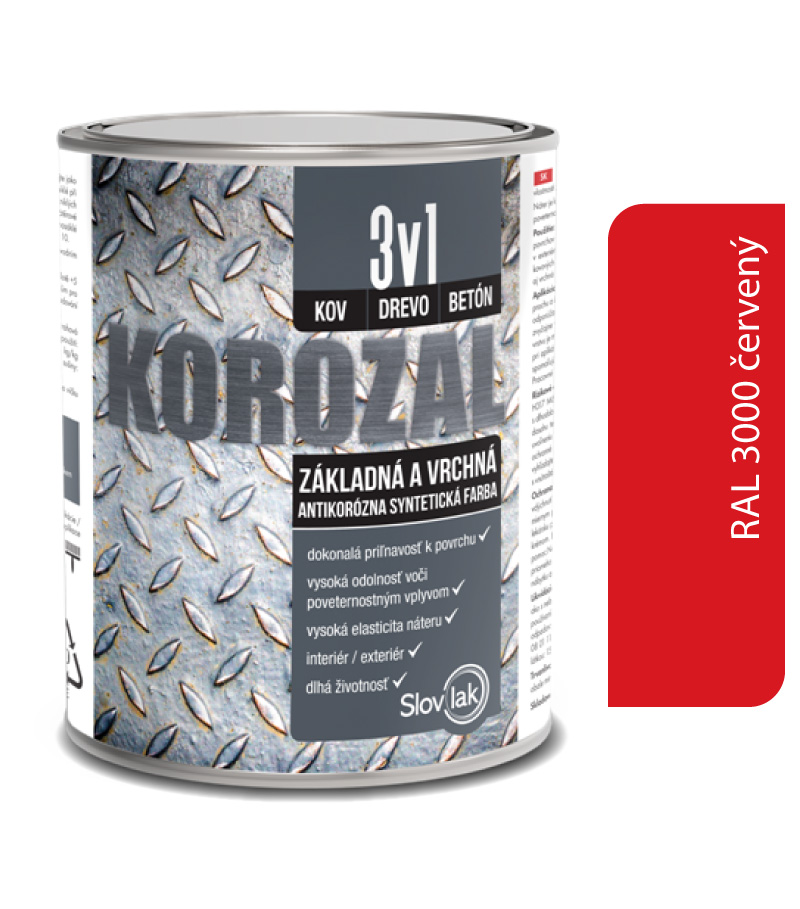 Korozal 3v1 RAL 3000 červený 0