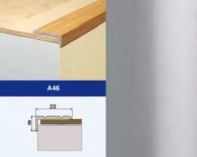 Profil schodový A46 Striebro samolepiaci 2.7m