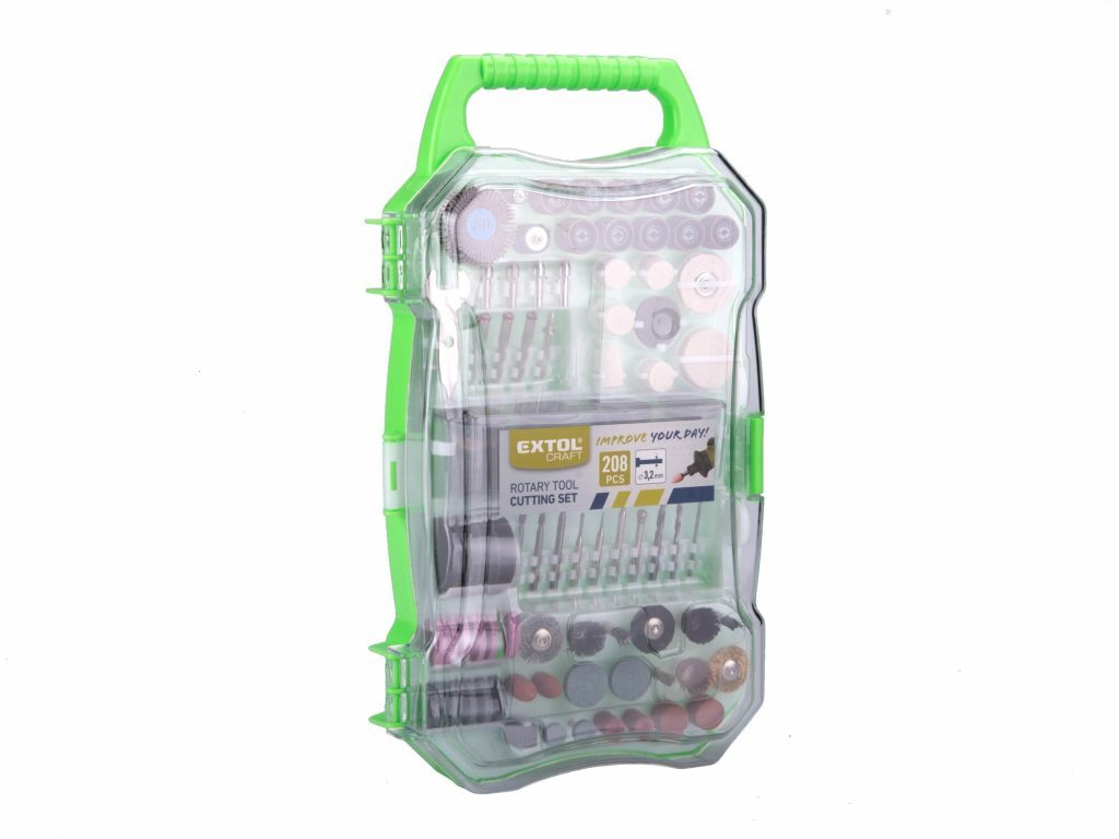 Nadstavce rotačné pre priamu brúsku 208-dielna sada stopka pr.3.2mm