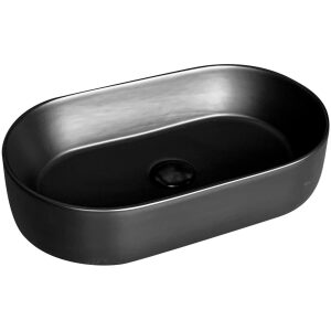 Umývadlo Rosie na dosku 53x37x13.5cm bez otv.bez prepadu čierne matné