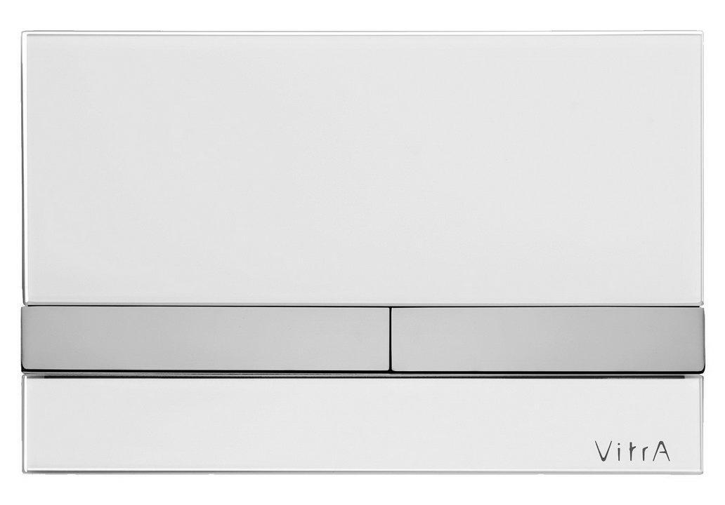 Tlacitko Select dvoj. splachovanie sklo biele/chrom 740-1100