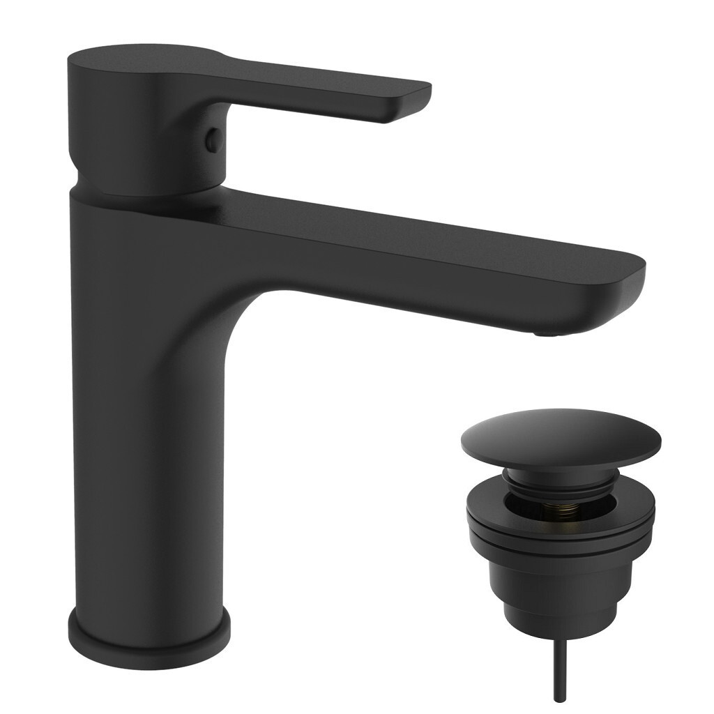 Batéria umývadlová stojanková matná čierna Teorema Good life