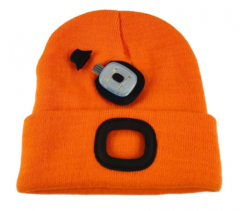 Strend Pro Čiapka LED oranžová 4xSMD USB nabíjanie