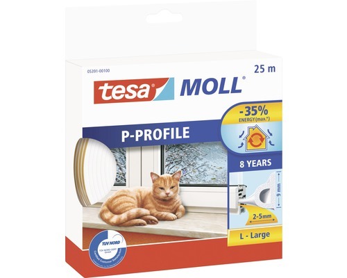 Tesnenie gumové profil P biele 25m