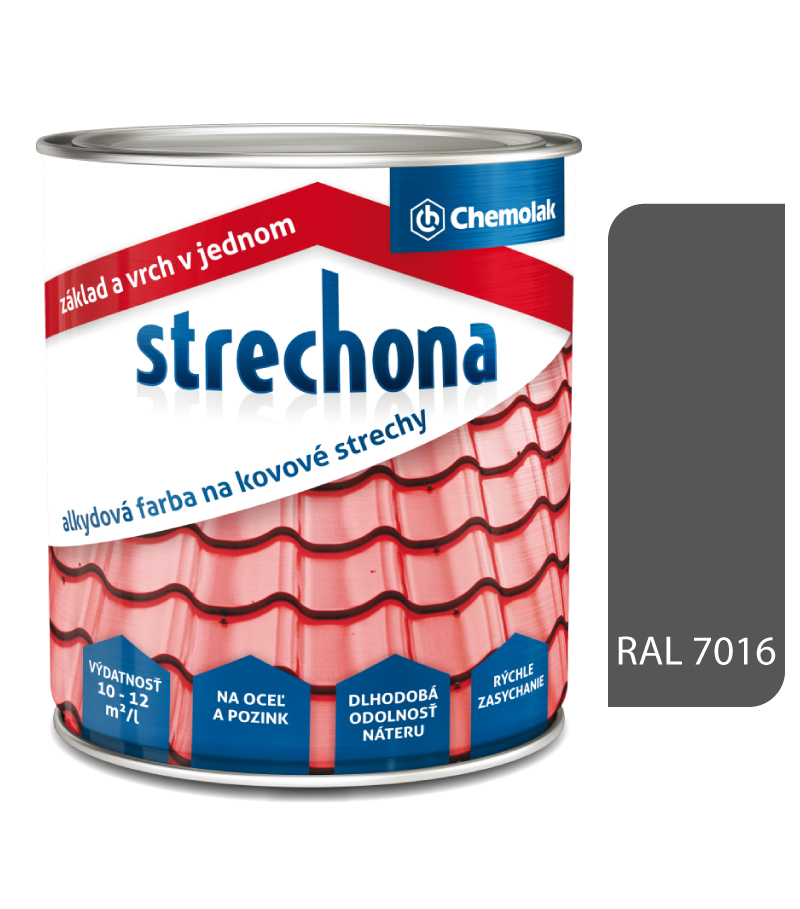 Strechona - Farba na strechy 1805/RAL7016 antracit 4l