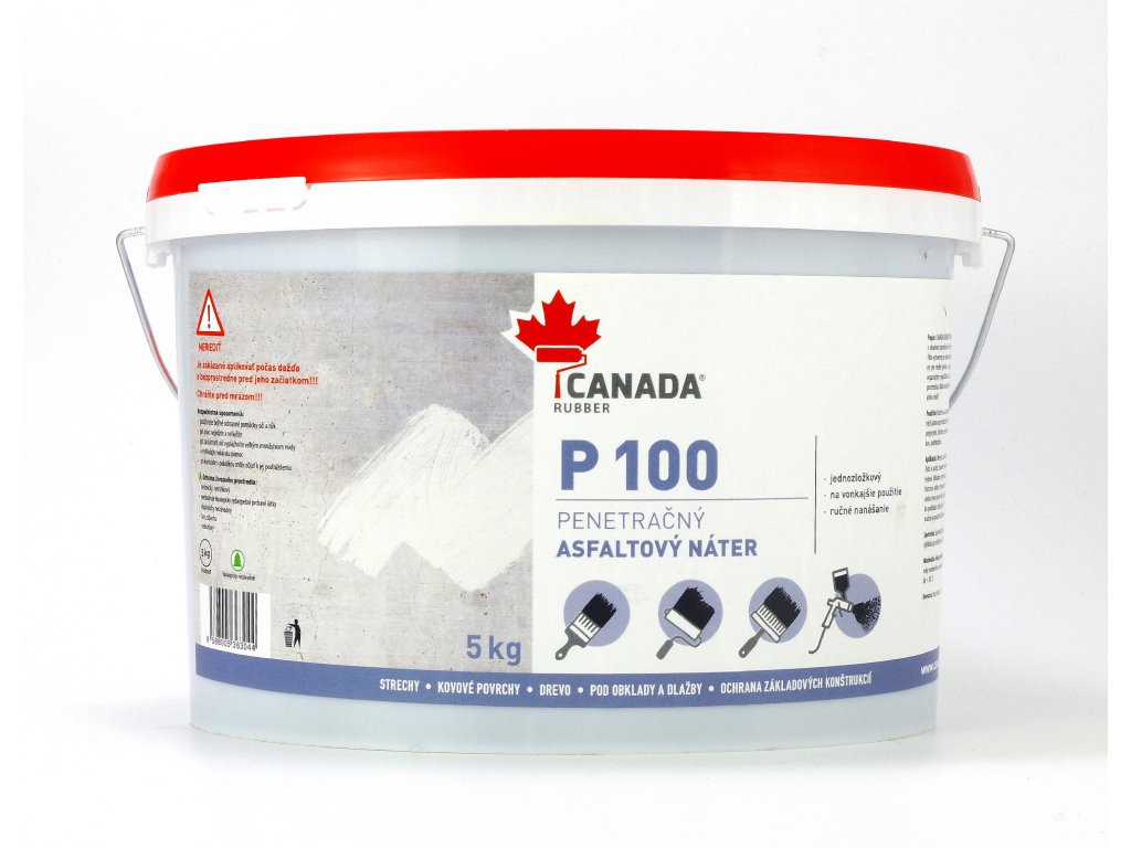 Canada Rubber P100 10kg - penetračný asfaltový náter Canada Rubber P100 10kg - penetračný asfaltový náter